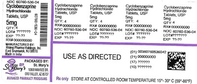 536 (Cyclobenzaprine 60760 536 04)